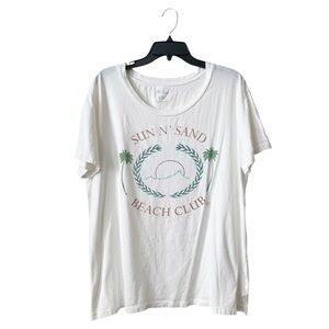 Grace Lace Womens Tee Women's Size XXL White Graphic Round Neck Short Sleeve Top